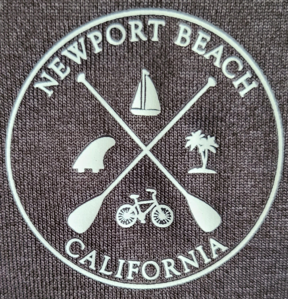Paddle Board Newport Beach Short Sleeve Athletic T-Shirt Heather Grey