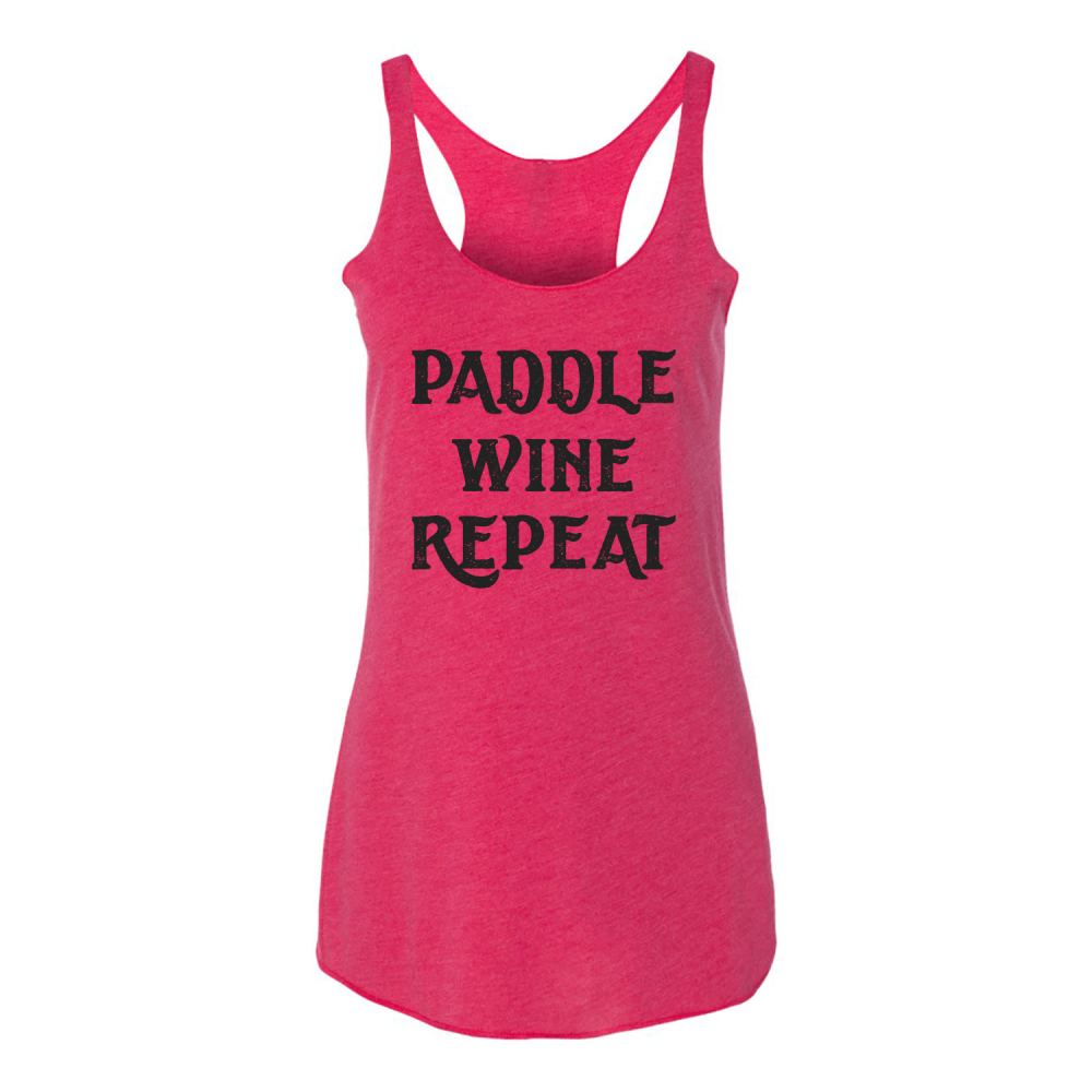 PADDLE WINE REPEAT Women's Triblend Racerback Tank