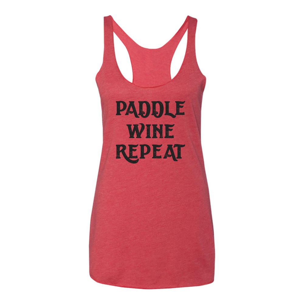 PADDLE WINE REPEAT Women's Triblend Racerback Tank